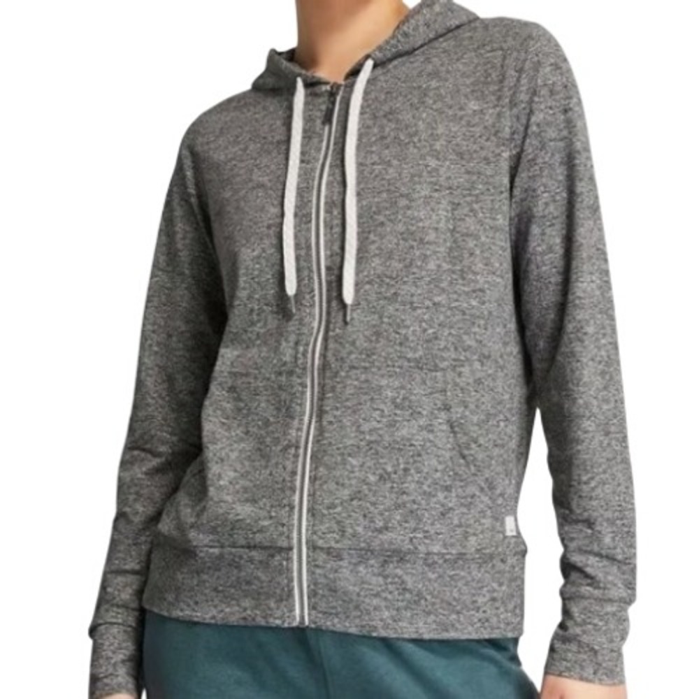 Vuori Women's Heather Gray‎ Full Zip Halo Essential Hoodie Size S